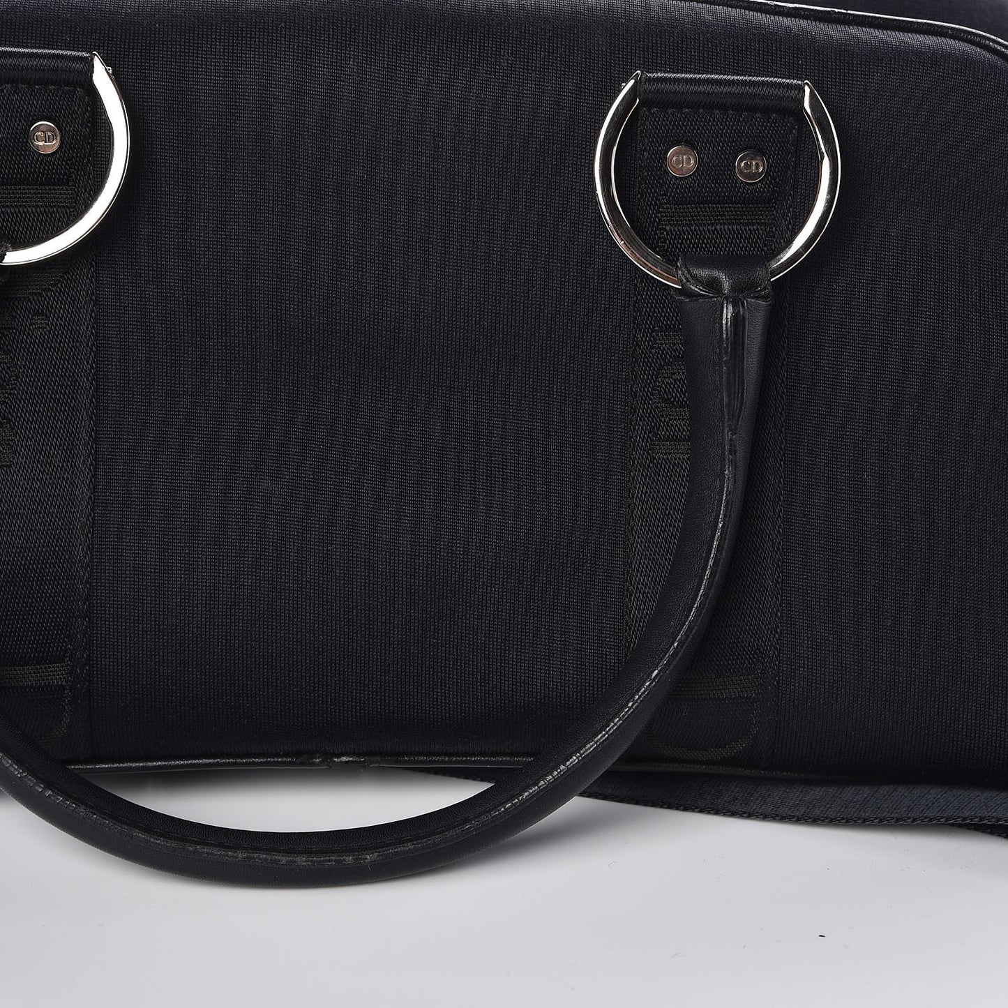 Nylon Crystal Satchel Black