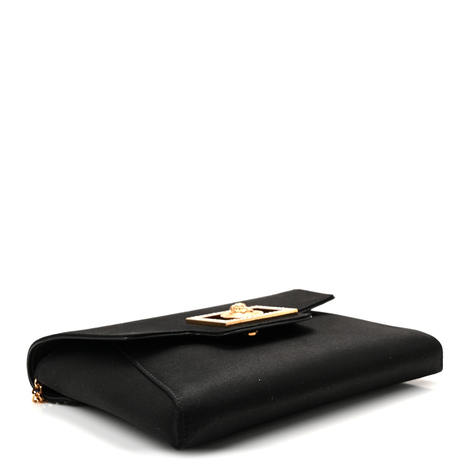 Versace Satin Crystal La Medusa Pouch On Chain Black 4 of 9