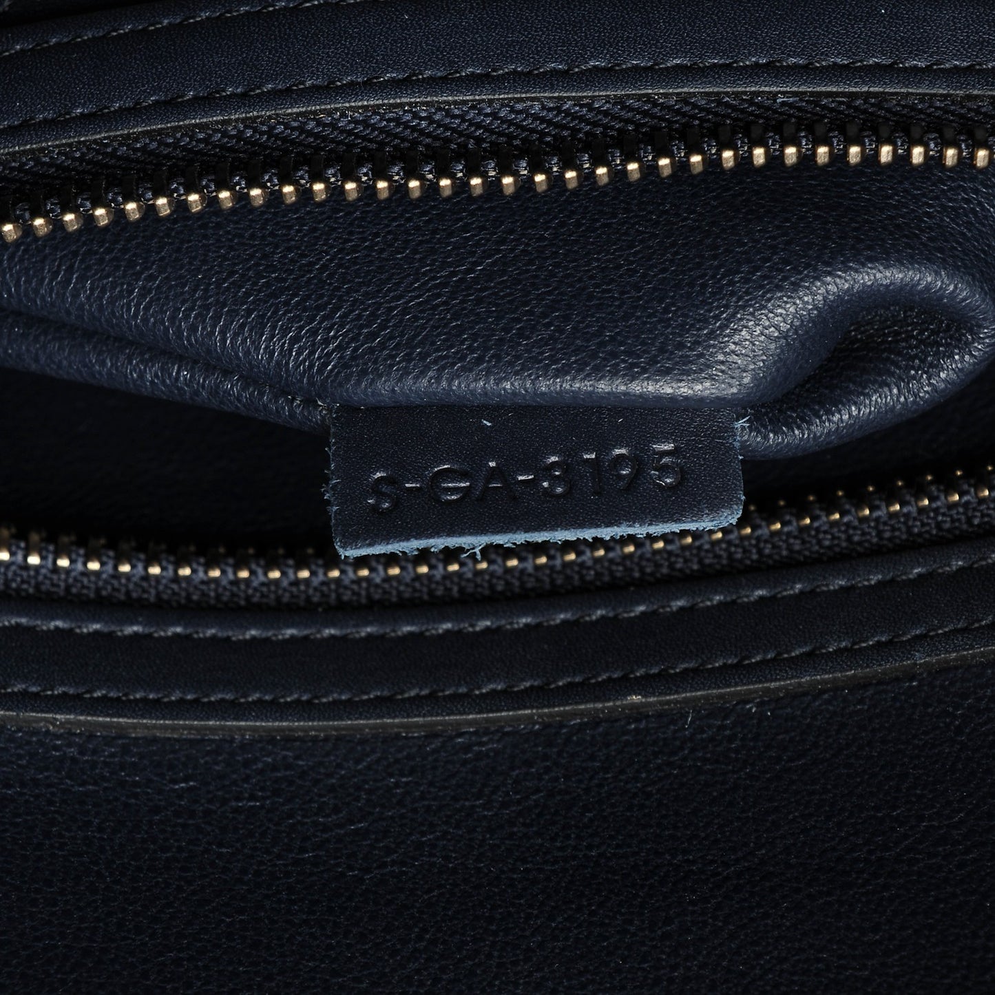 Smooth Calfskin Striped Cotton Canvas Mini Luggage Navy Blue