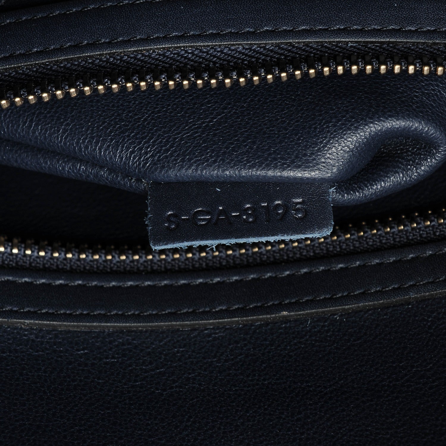 Celine Smooth Calfskin Striped Cotton Canvas Mini Luggage Navy Blue 7 of 7