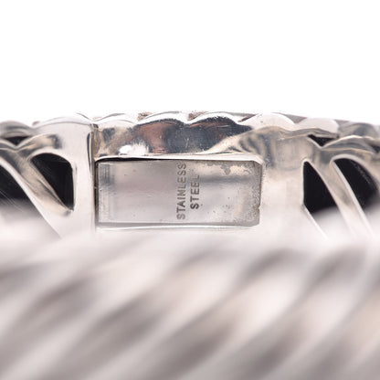 David Yurman Sterling Silver Black Onyx 15mm Sculpted Cable Bracelet 5 of 5