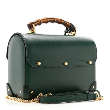 Gucci Azalea Calfskin Small Padlock Bamboo Shoulder Bag Vintage Green 3 of 10