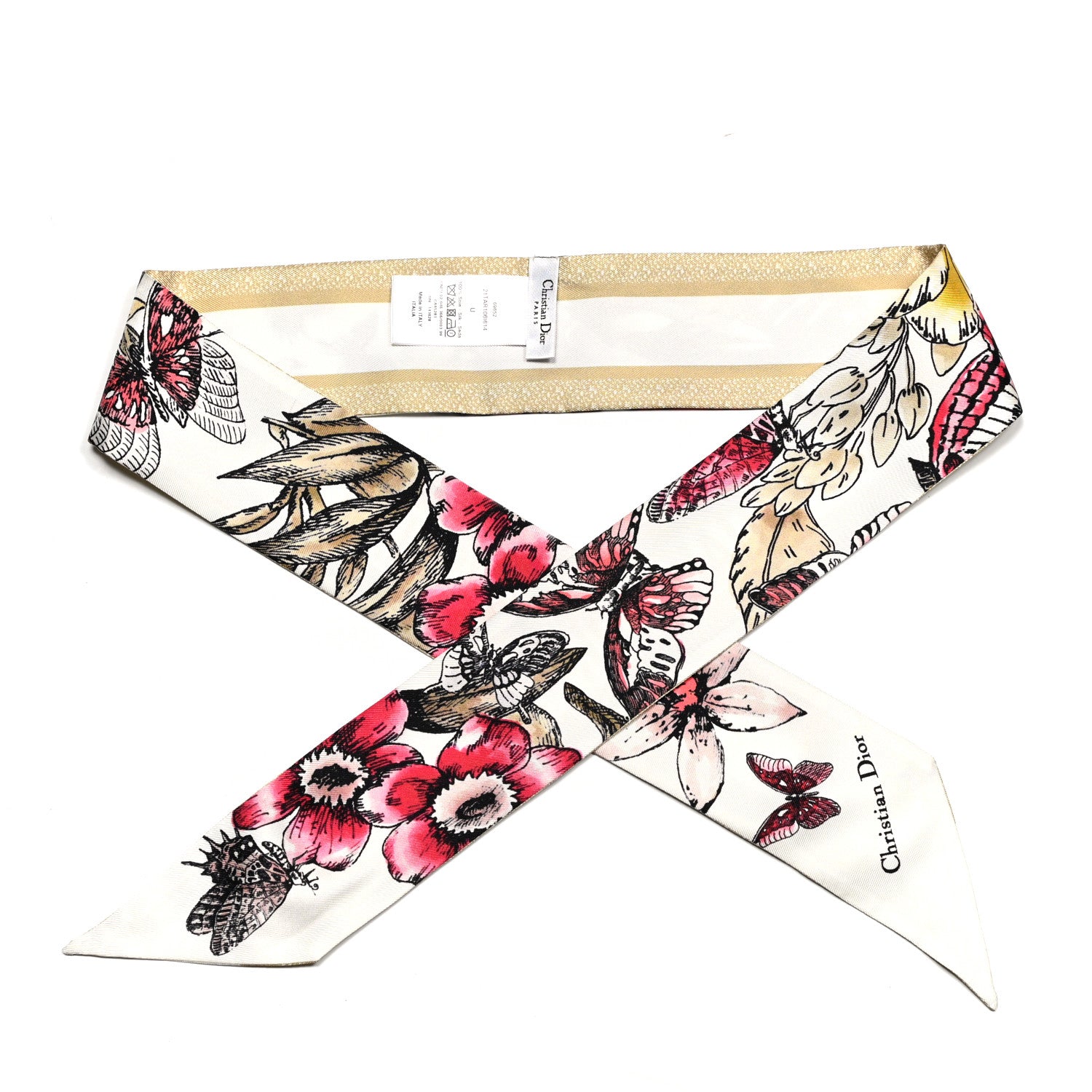 Christian Dior Silk Hibiscus Mitzah Scarf Multicolor 1 of 3