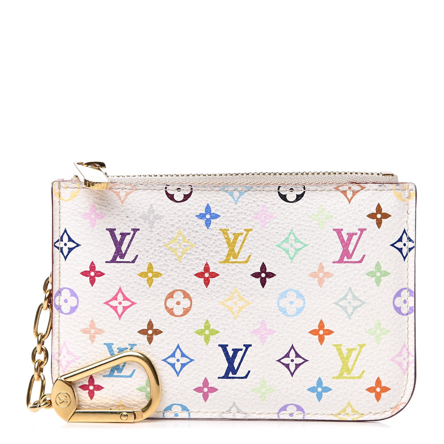 Monogram Multicolor Key Pouch White Litchi