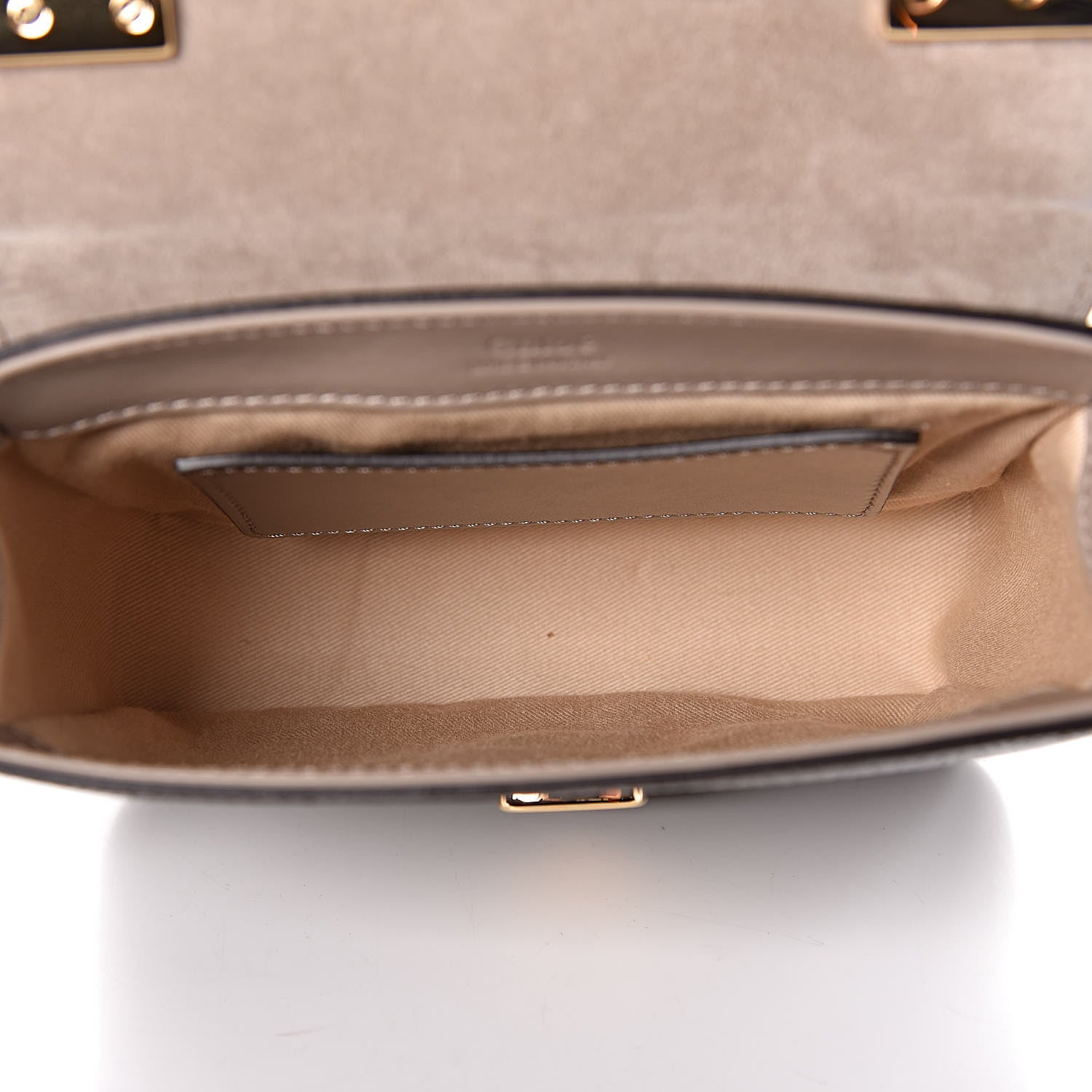 Chloe Goatskin Calfskin Lizard Embossed Mini C Double Carry Antique Green 7 of 9