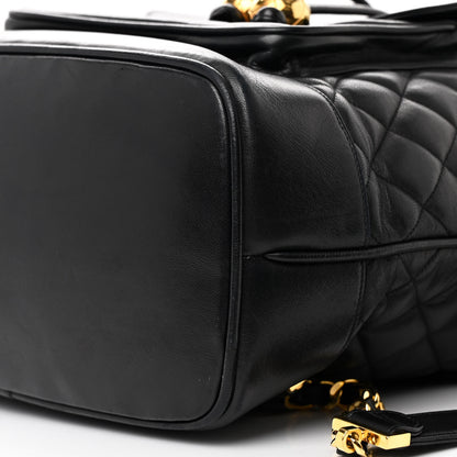 Chanel Lambskin Quilted Drawstring Backpack Black 11 of 13