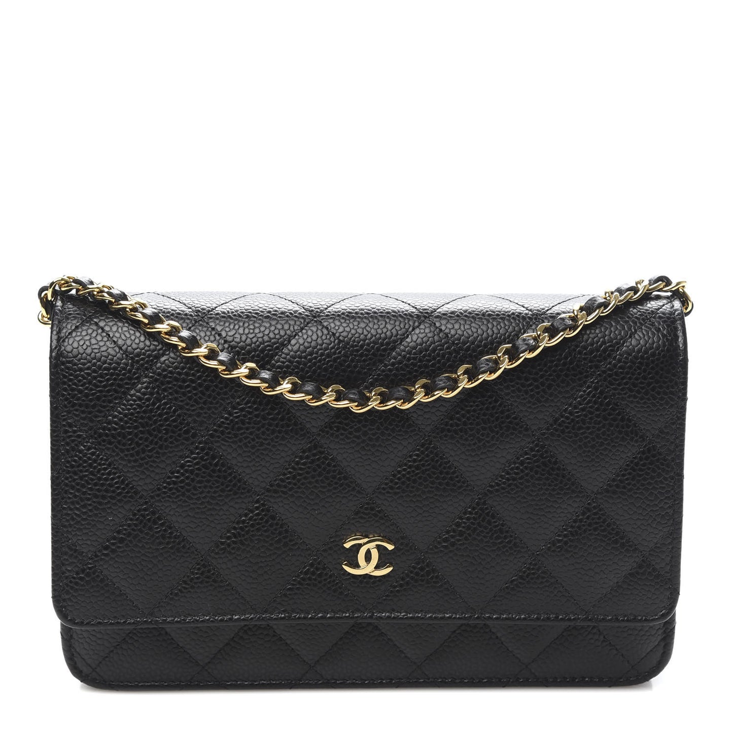 Caviar Quilted Wallet On Chain WOC Black