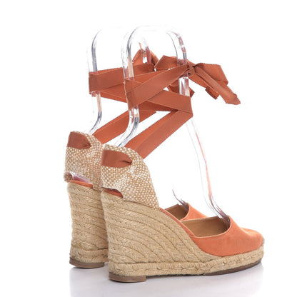 Christian Louboutin Canvas Brigitte Wedge Espadrille 36 Orange 4 of 12