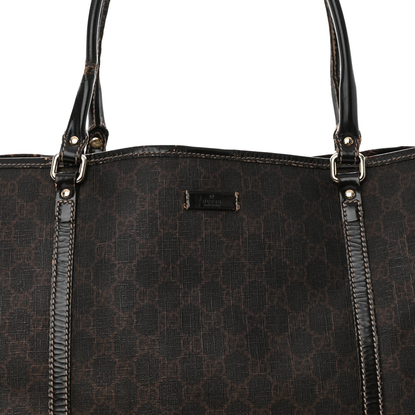 GG Plus Monogram Large Joy Tote Dark Brown