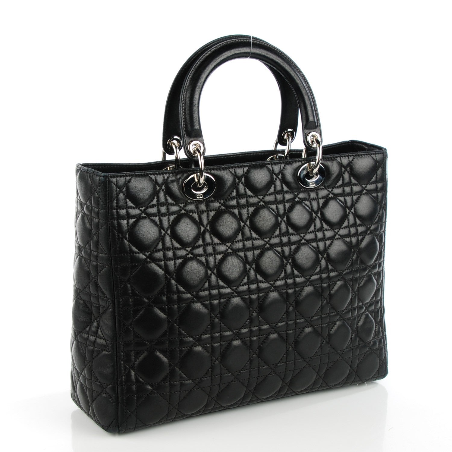 Christian Dior Lambskin Cannage Large Lady Dior Black 3 of 7