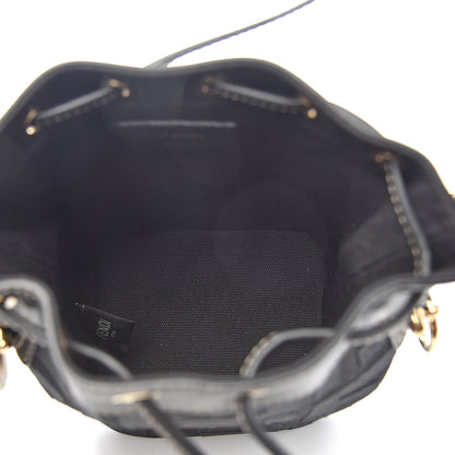 Fendi Canvas Vitello King F is Fendi FF Embroidered Mini Mon Tresor Bucket Bag Black 5 of 10