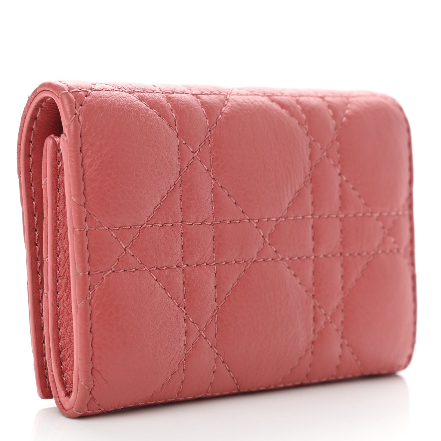 Supple Calfskin Cannage Caro Glycine Wallet Pink