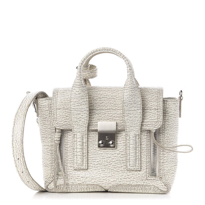 3.1 Phillip Lim 3.1 Shark Embossed Textured Calfskin Mini Pashli Satchel Ivory Dove 1 of 10