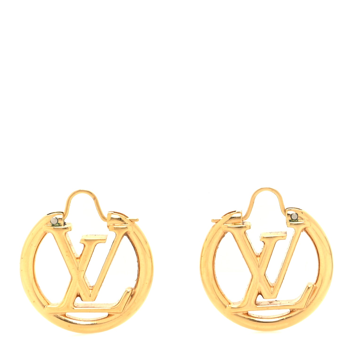 Louis Vuitton Metal Small Louise Hoop Earrings Gold 1 of 6