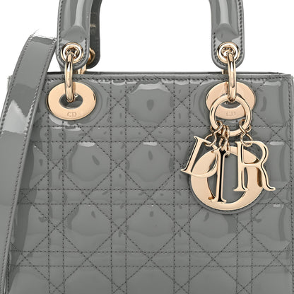 Christian Dior Patent Cannage Small Lady Dior Grey Stone 7 of 9
