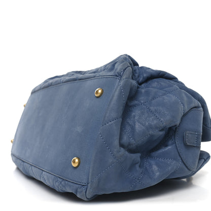 Chanel Iridescent Calfskin Chic Quilt Bowling Bag Blue 10 of 10