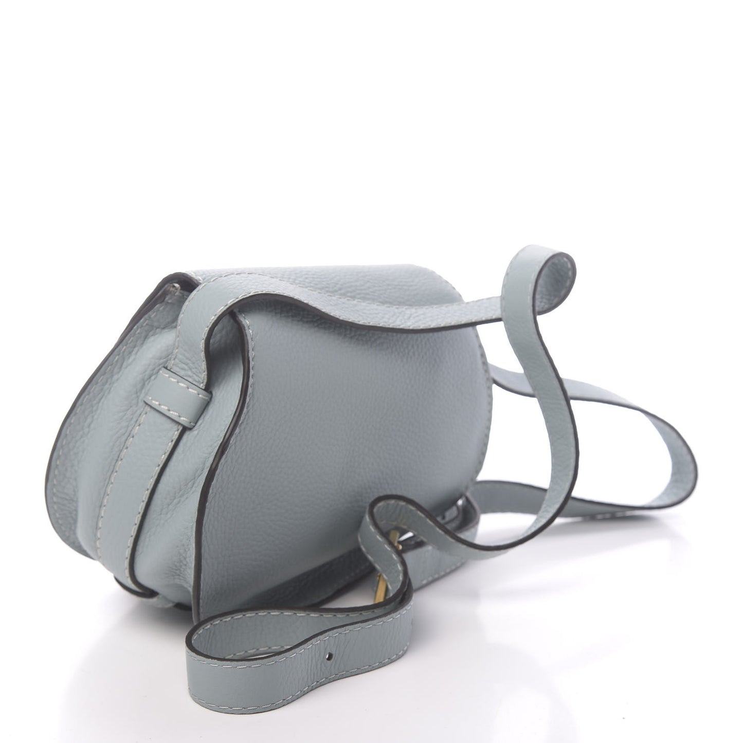 Calfskin Mini Marcie Round Crossbody Bag Faded Blue
