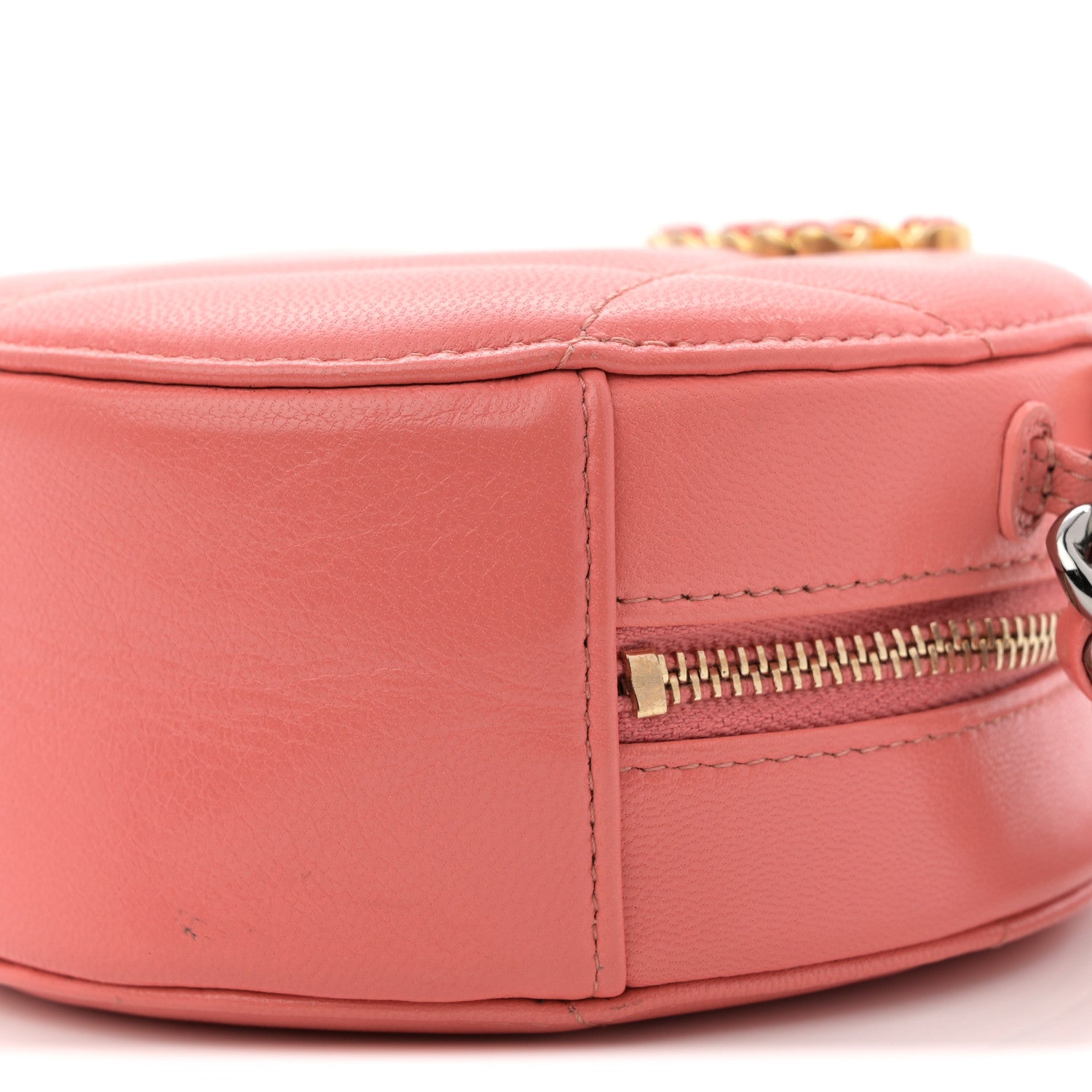 Chanel Lambskin Quilted Chanel 19 Round Clutch With Chain Pink 10 of 12