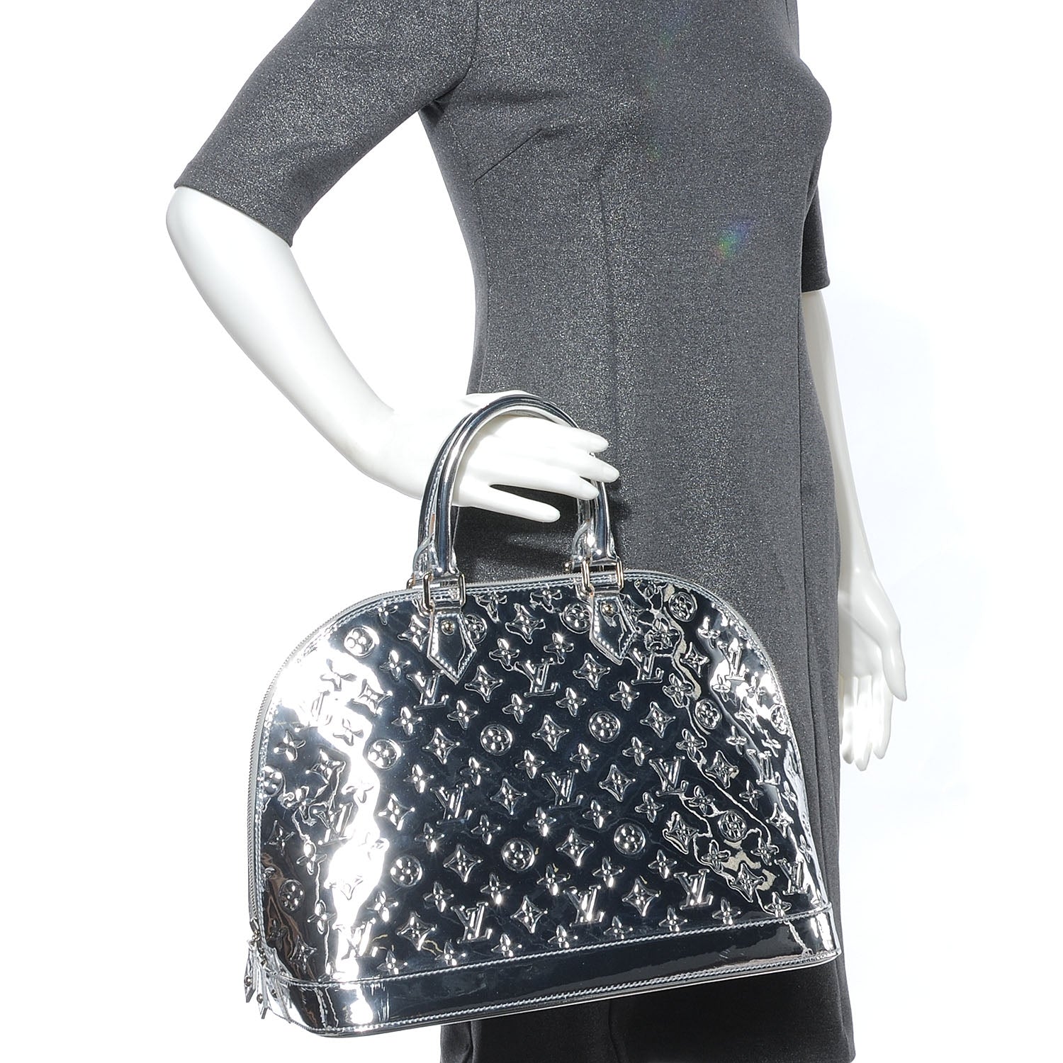 Louis Vuitton Monogram Miroir Alma MM Silver 2 of 7
