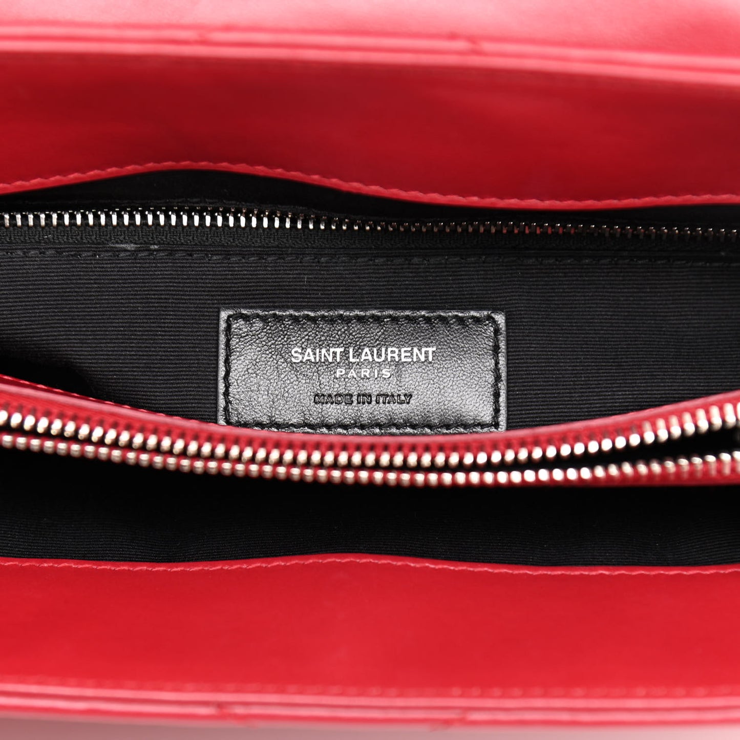 Calfskin Y Quilted Monogram Medium Loulou Chain Satchel Lipstick Red