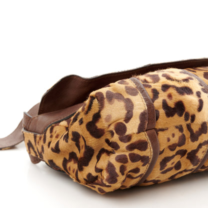Valentino Garavani Calf Hair Leopard Print Bow Shoulder Bag Brown 8 of 9