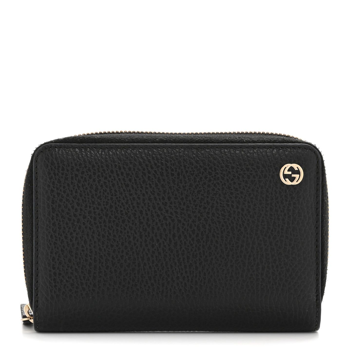 Dollar Calfskin Medium GG Zip Around Wallet Black