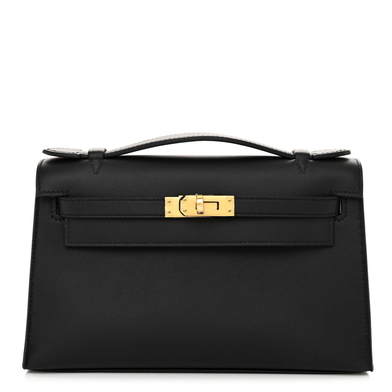 Hermes Swift Kelly Pochette Clutch Black 1 of 12