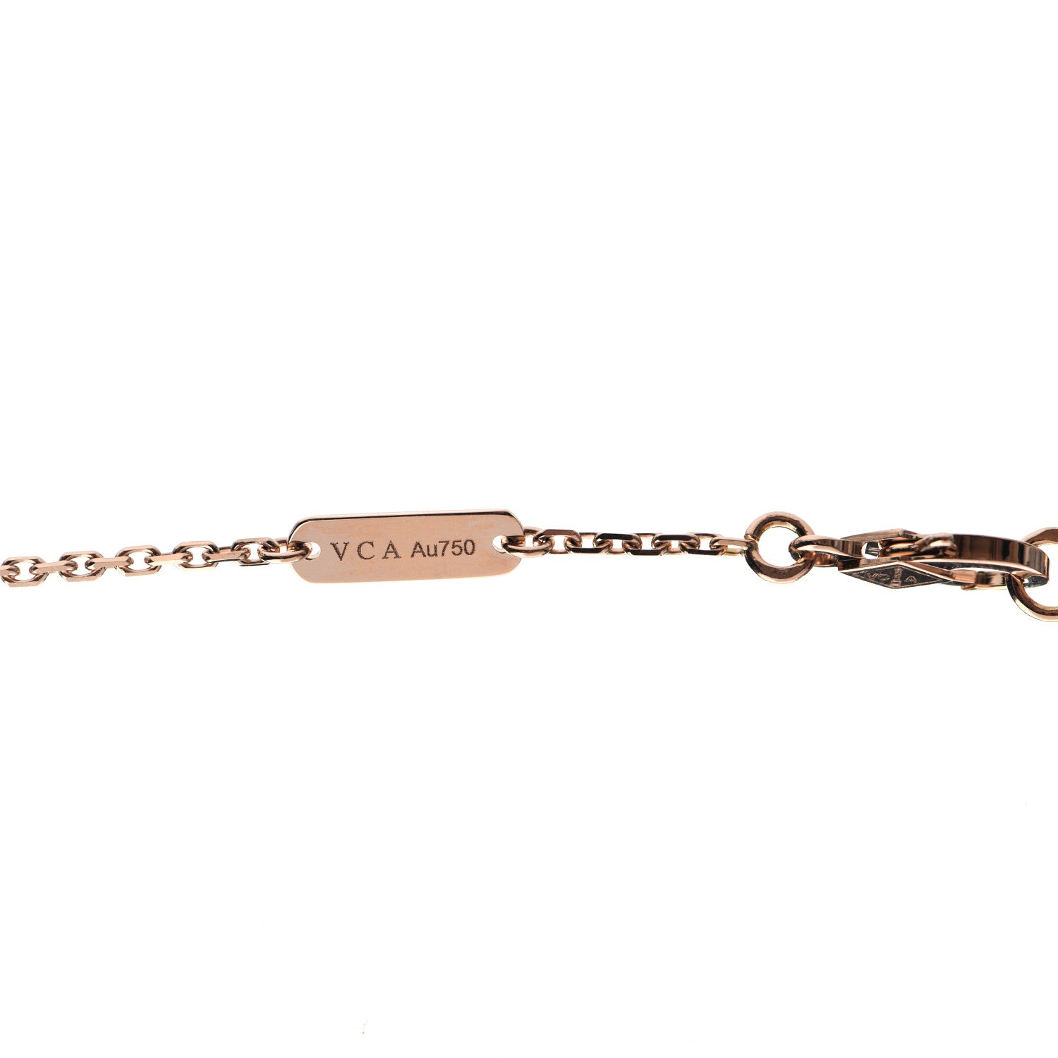Van Cleef & Arpels 18K Rose Gold Diamond Black Onyx Vintage Alhambra Pendant Necklace 5 of 7
