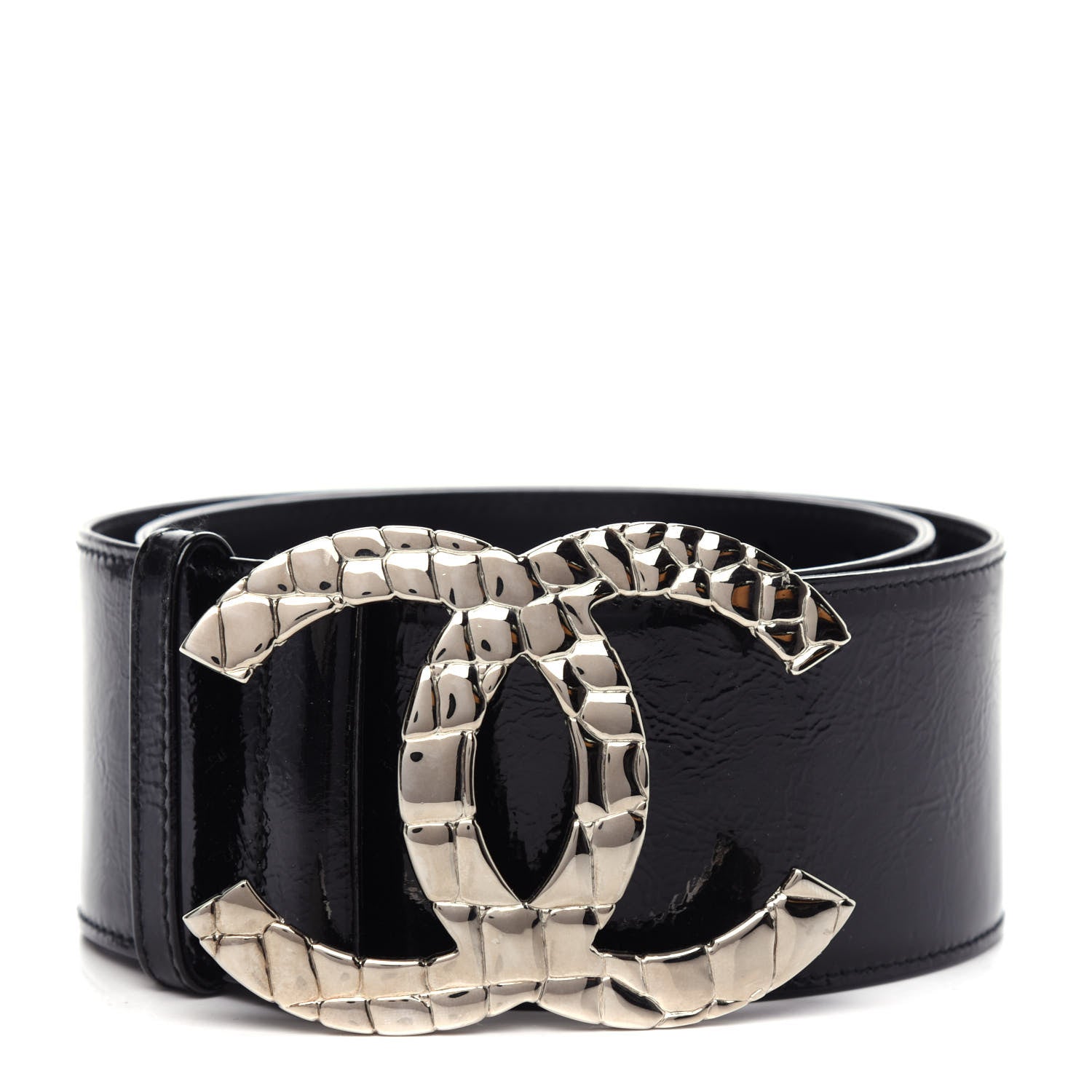 Chanel Patent CC Wide Belt 80 32 Black 1 of 6