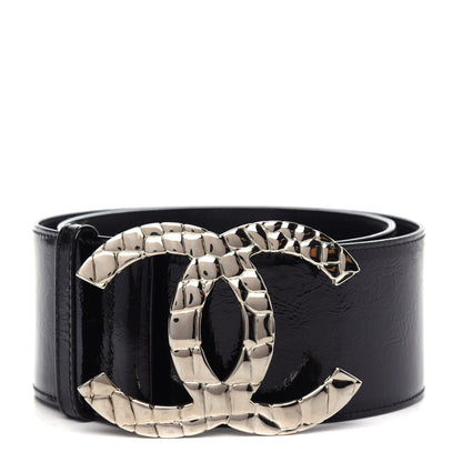 Chanel Patent CC Wide Belt 80 32 Black 1 of 6