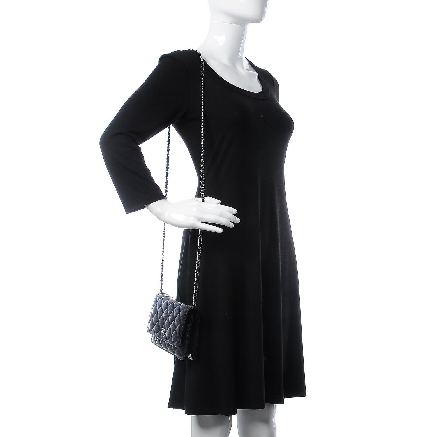 Chanel Caviar Quilted Wallet On Chain WOC Black 2 of 9