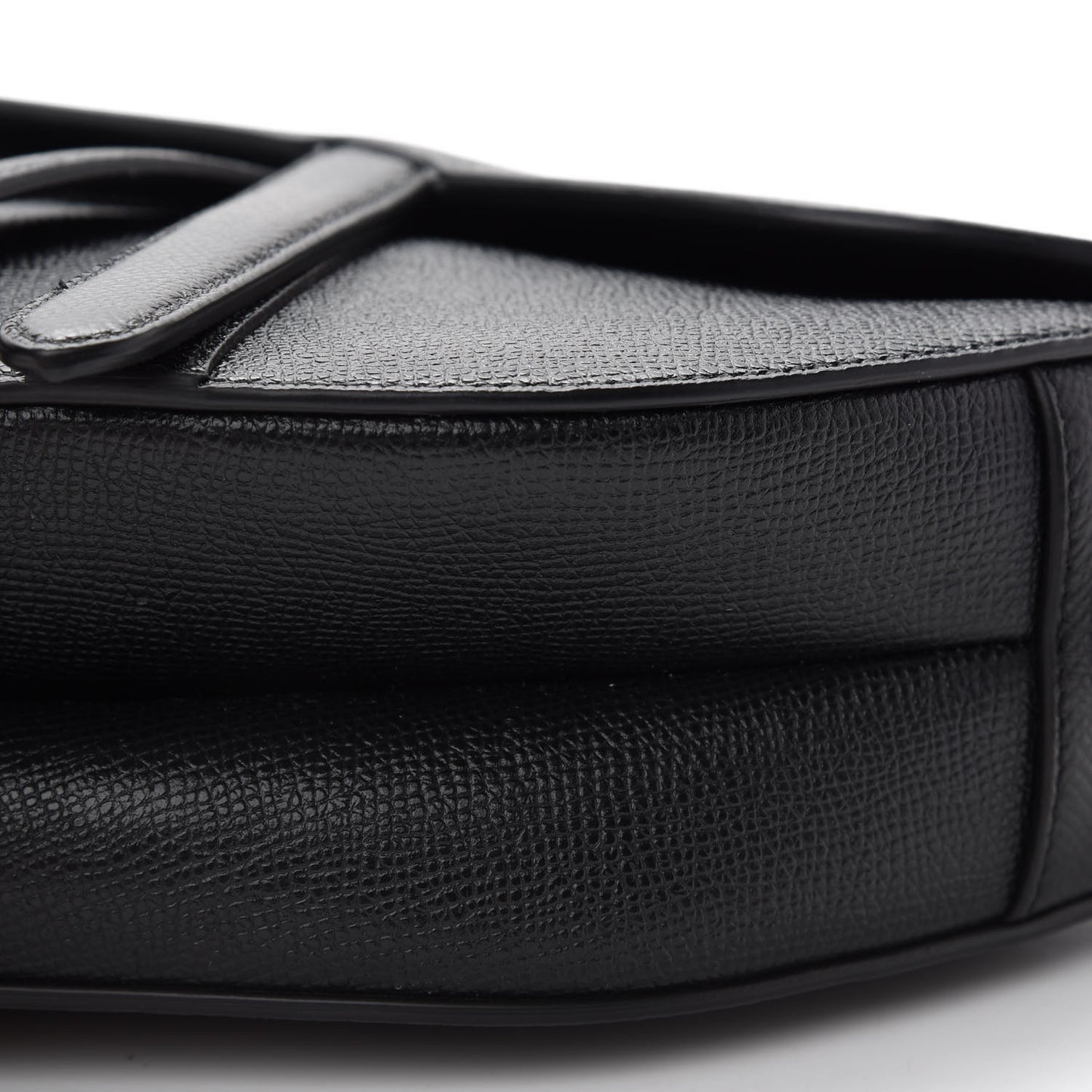 Grained Calfskin Saddle Bag Black