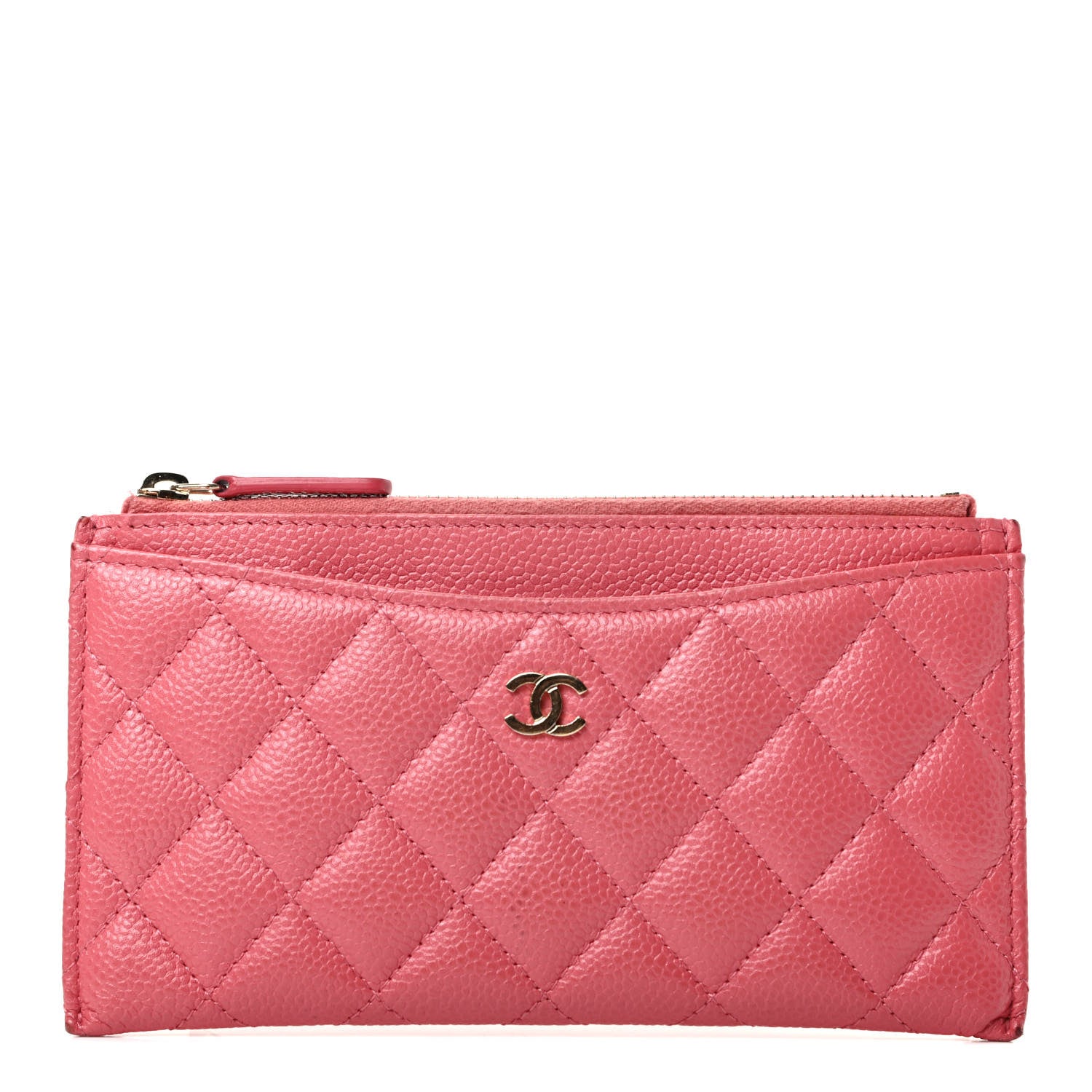 Chanel Iridescent Caviar Quilted Classic Zip Pouch Pink 1 of 8