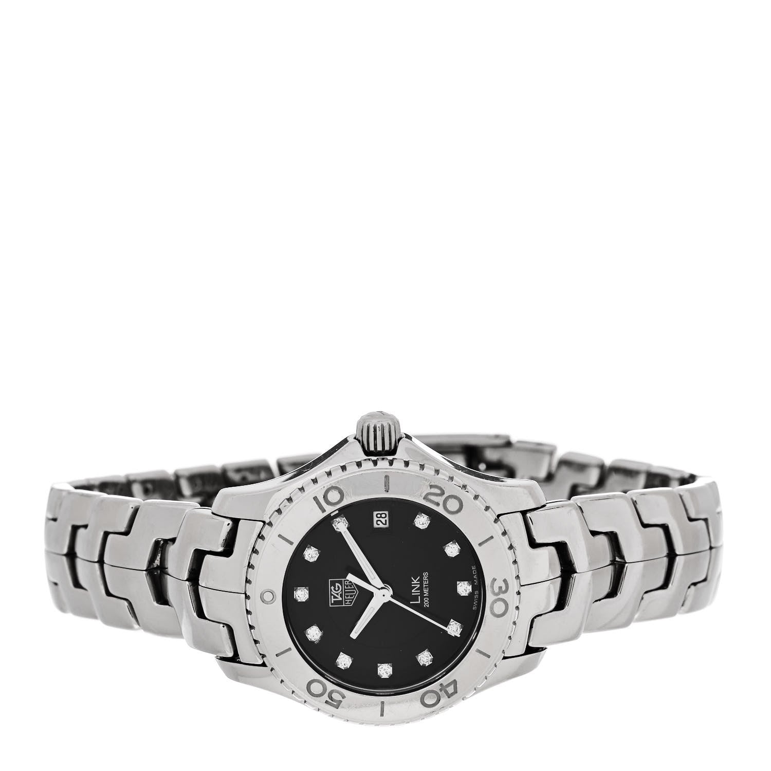 Tag Heuer Stainless Steel Diamond 27mm Link Quartz Watch Black WJ1318-0 2 of 5