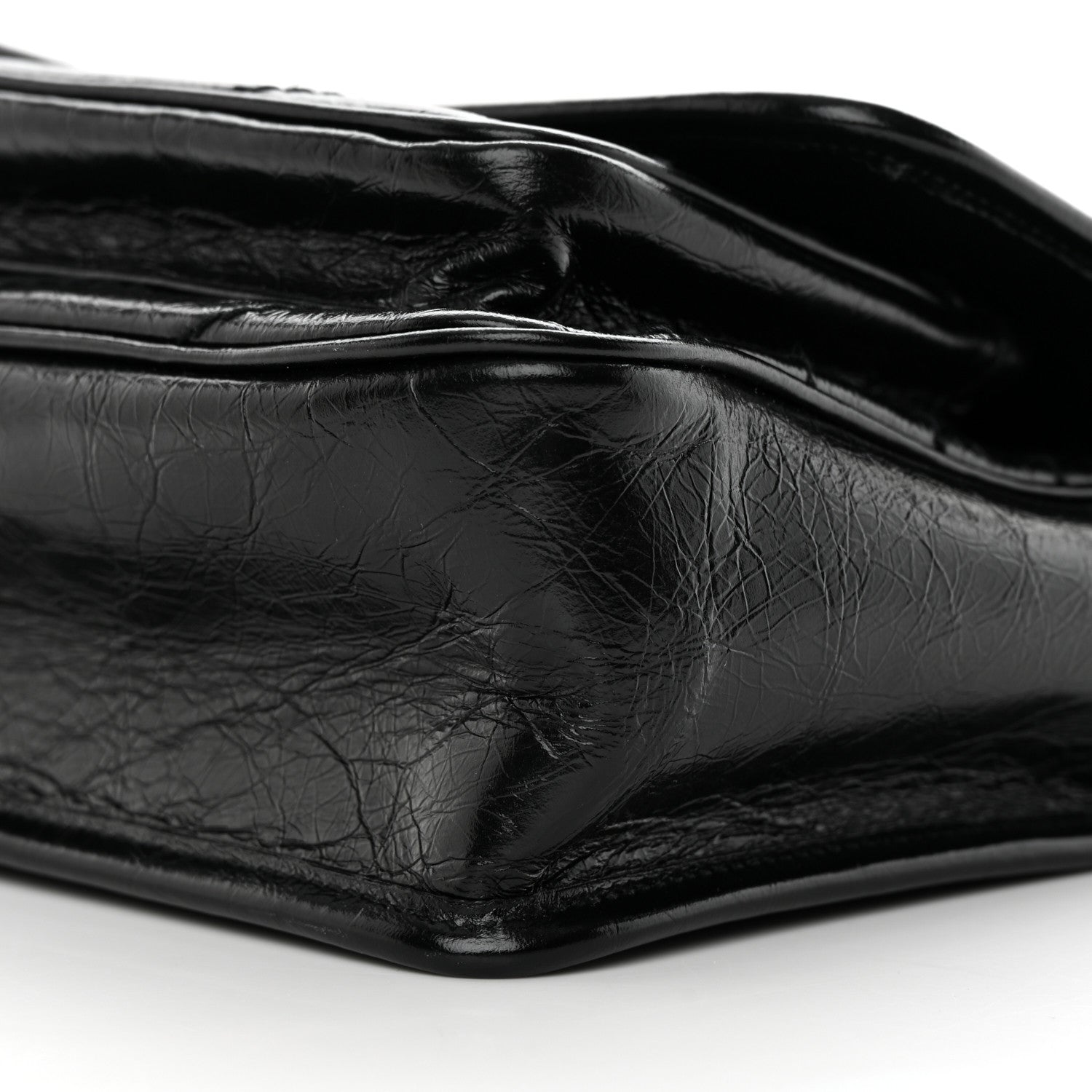 Saint Laurent Crinkled Lambskin Matelasse Monogram Baby Niki Chain Satchel Black 10 of 11