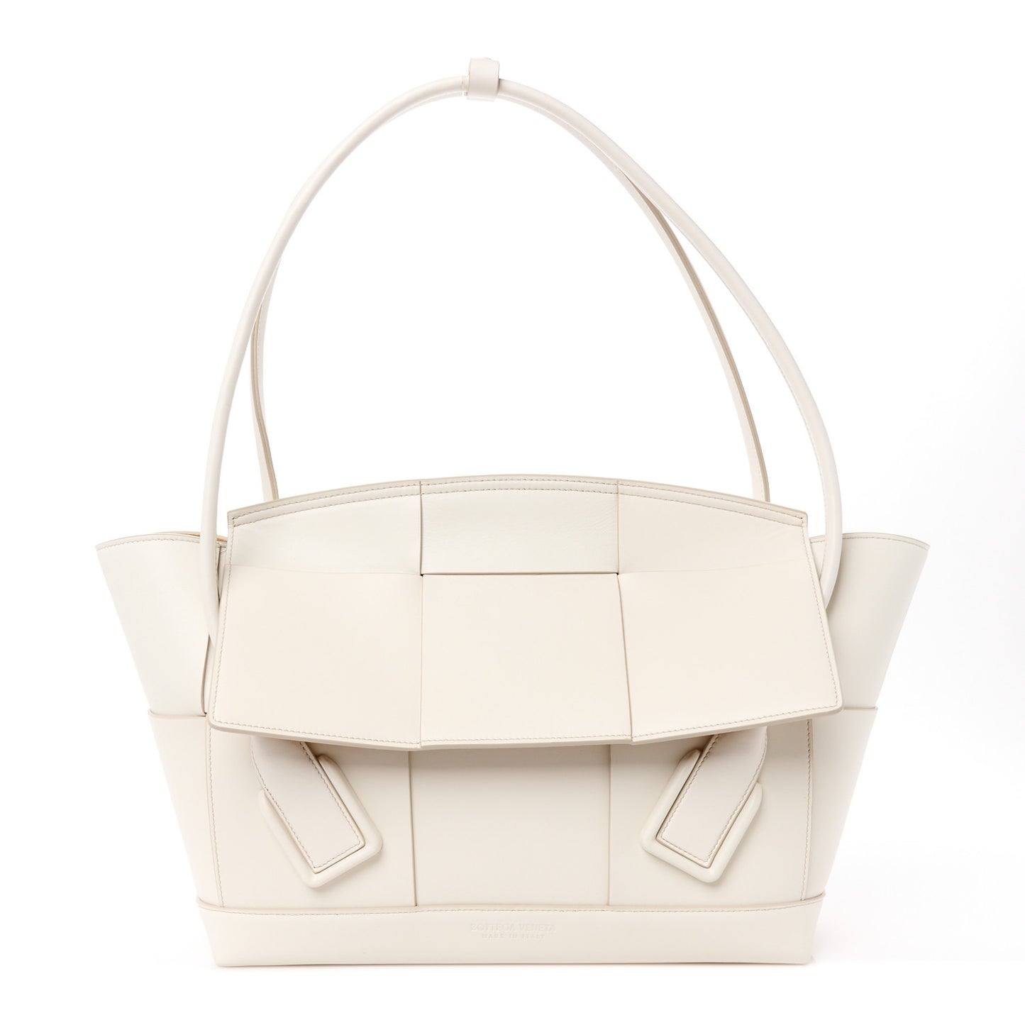 Calfskin Maxi Intrecciato Medium Arco White