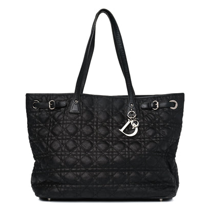 Christian Dior Coated Canvas Cannage Medium Panarea Tote Black 1 of 15