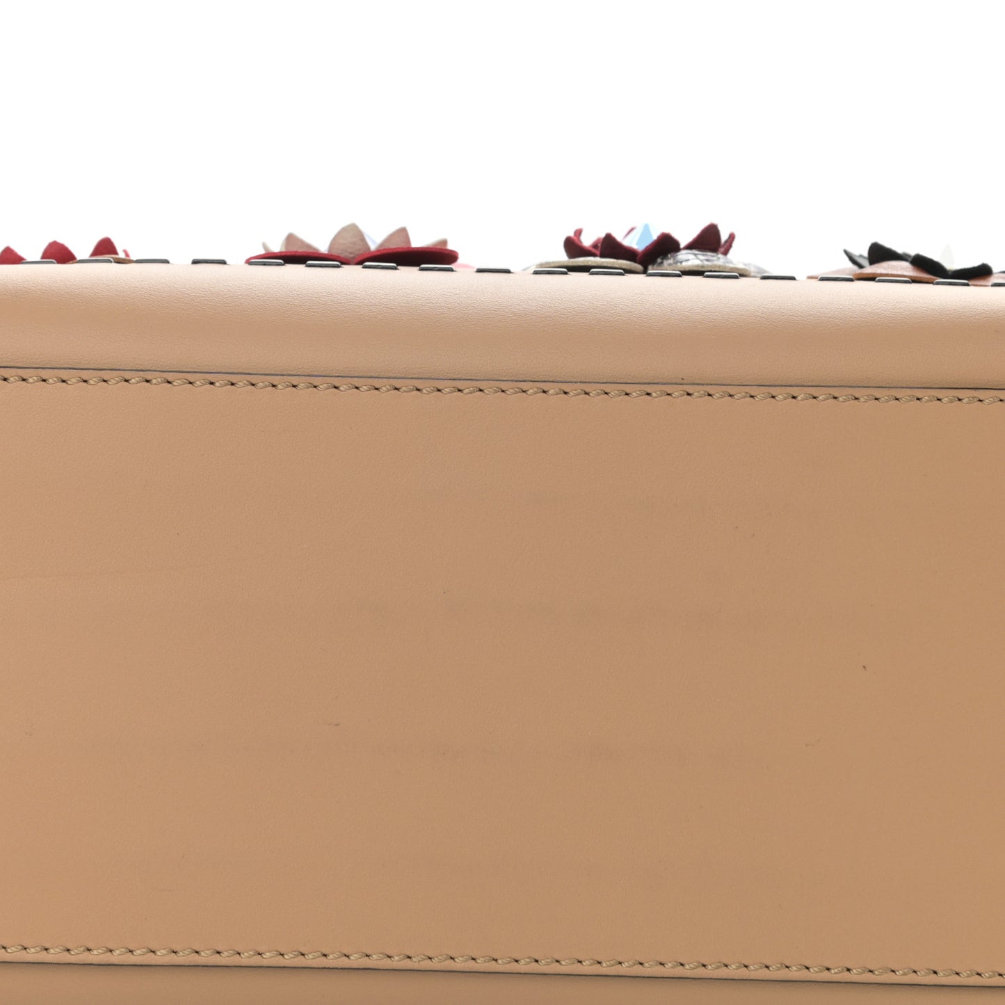 Calfskin Flowerland Studded Dotcom Satchel Cuoio Multicolor