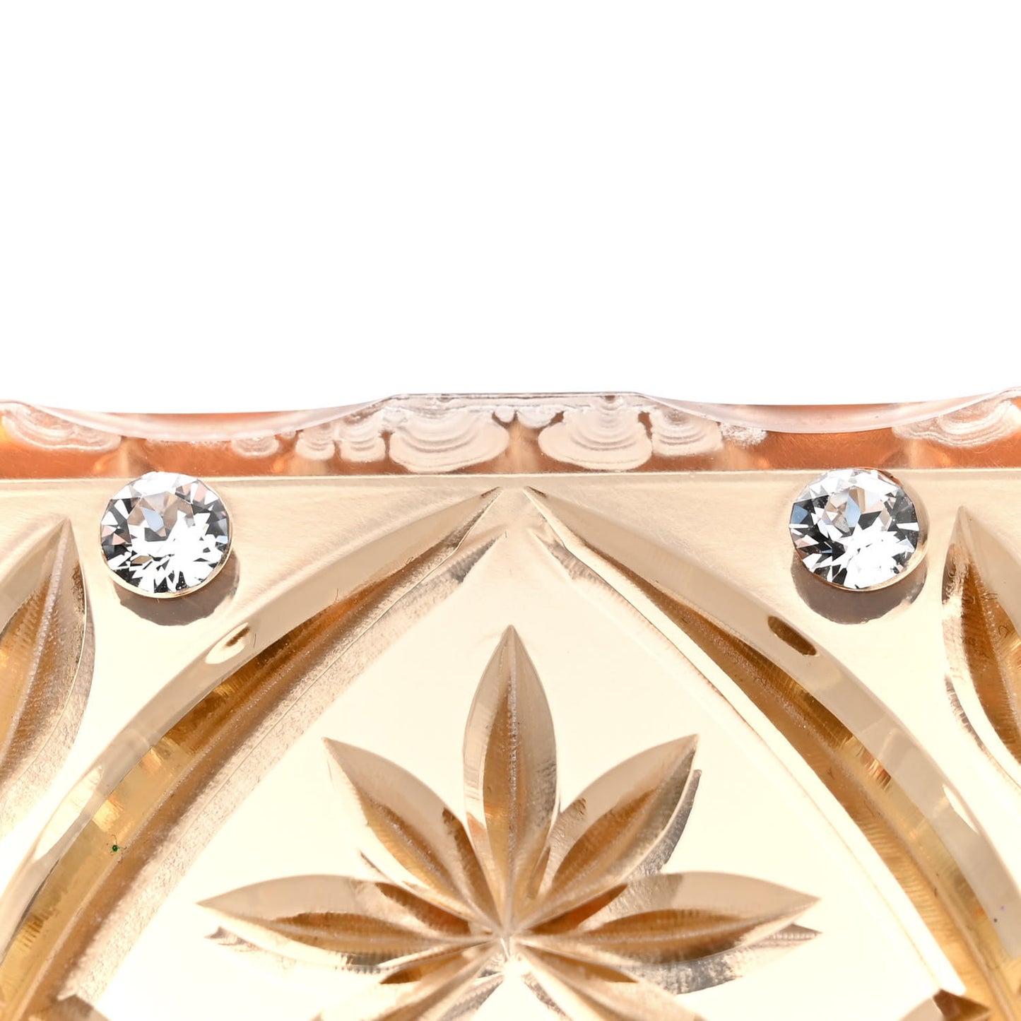 Metallic Plexiglass Crystal Embellished Shoulder Bag Gold