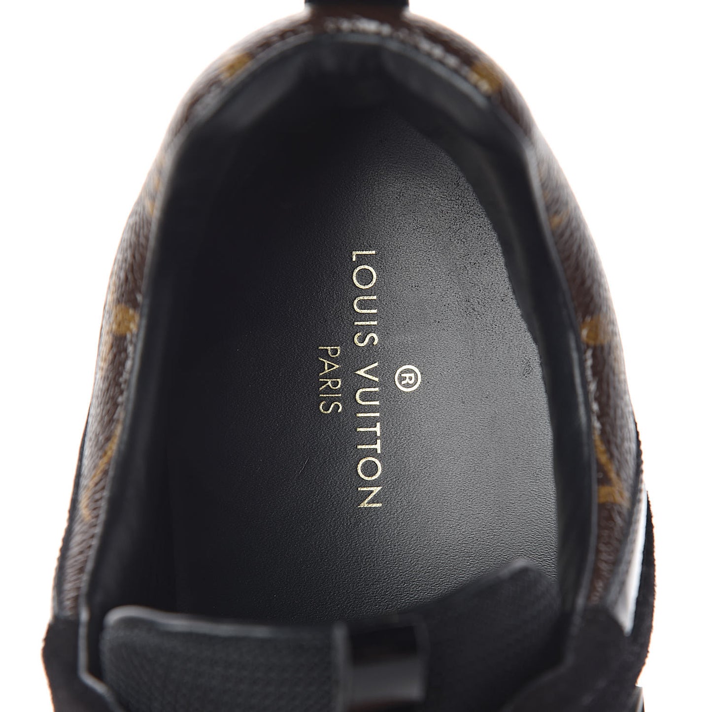 Suede Monogram Run Away Sneakers 38.5 Black