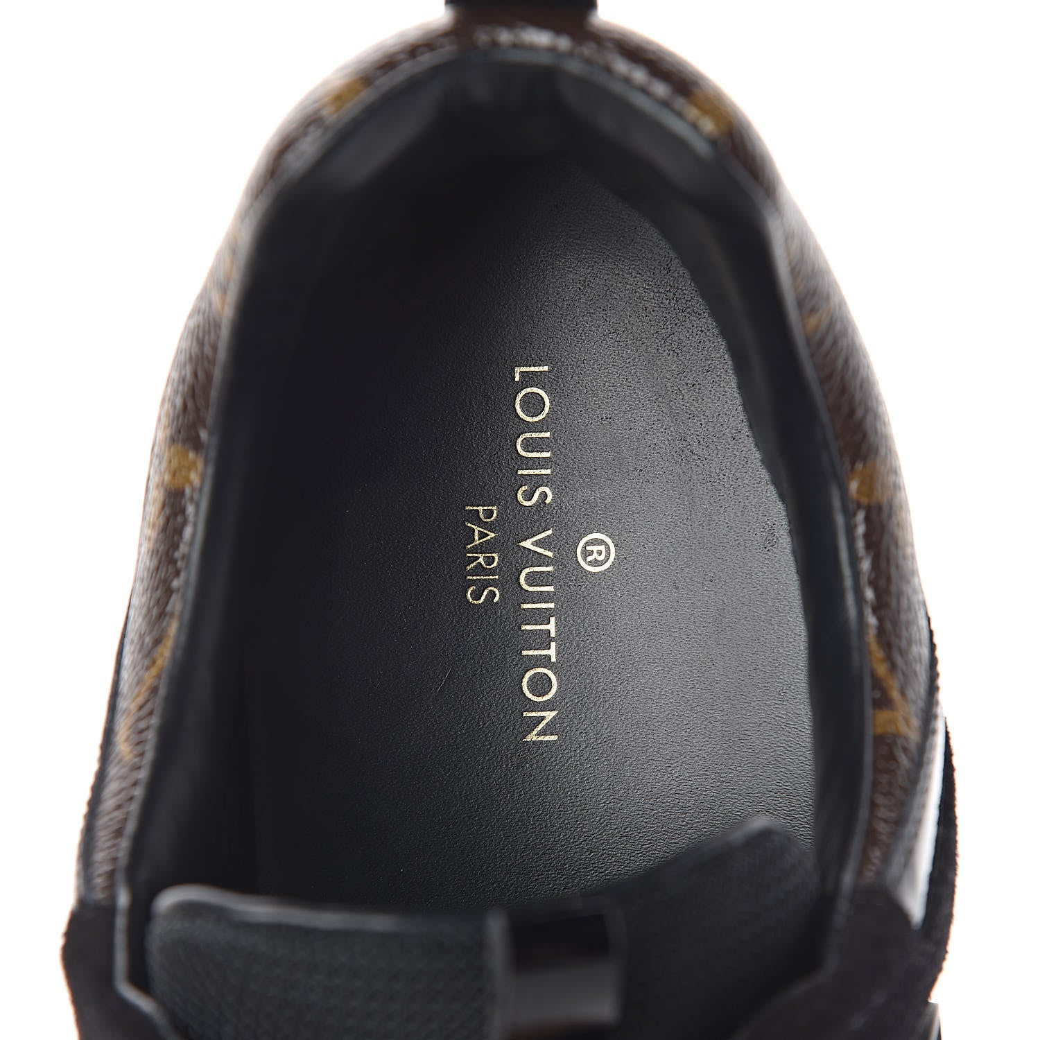 Louis Vuitton Suede Monogram Run Away Sneakers 38.5 Black 9 of 10