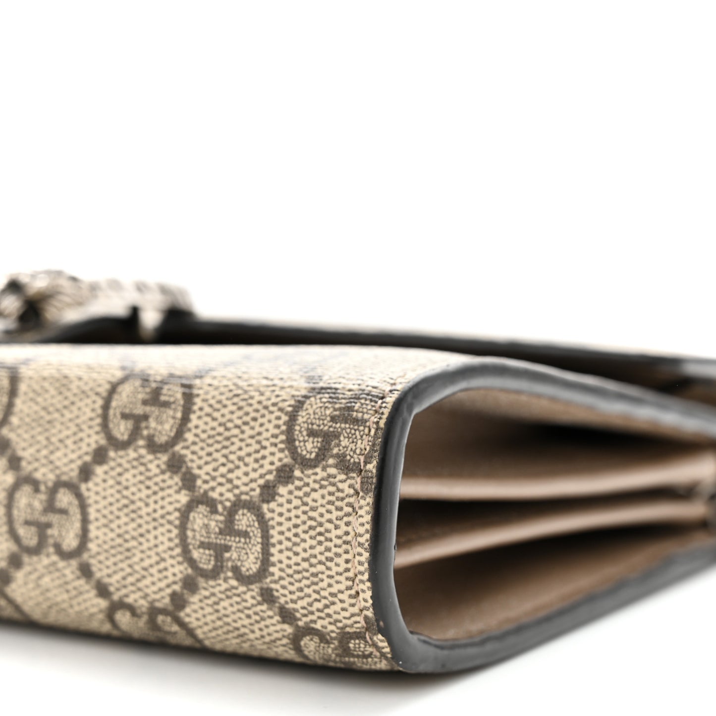 GG Supreme Monogram Mini Dionysus Chain Wallet Beige Taupe