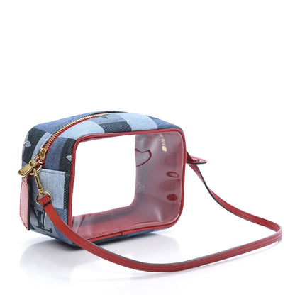 Louis Vuitton Denim Damier Monogram Patchwork PVC Beach Pouch Blue Rouge 3 of 12