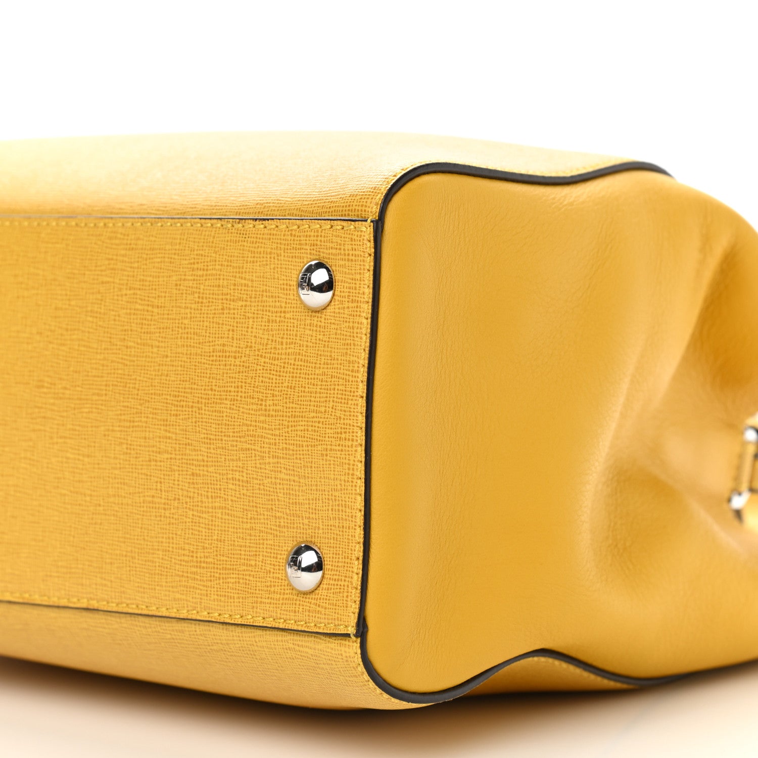 Fendi Vitello Elite Petite 2Jours Tote Yellow Chantilly 8 of 9