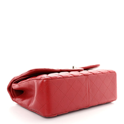 Chanel Caviar Quilted Jumbo Double Flap Red 4 of 12