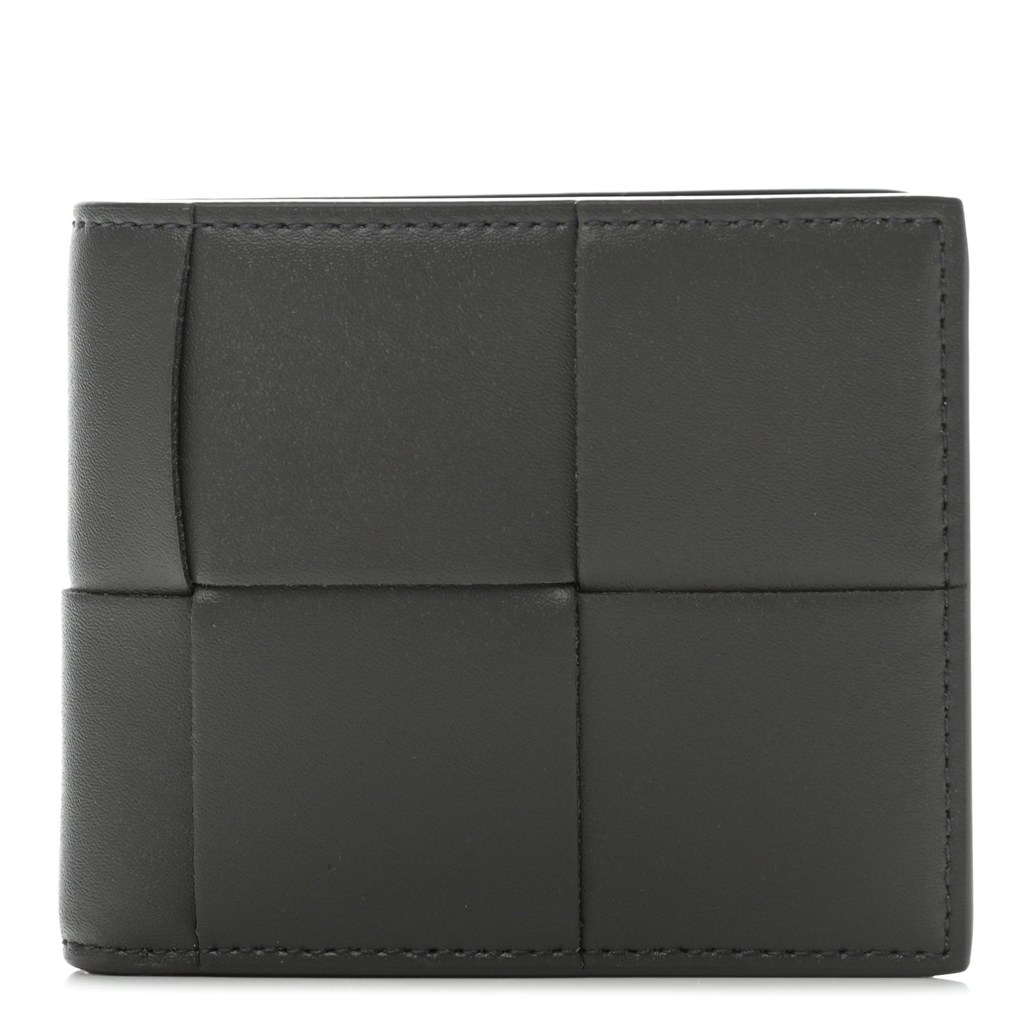 Calfskin Intrecciato Bi-Fold Wallet Light Graphite