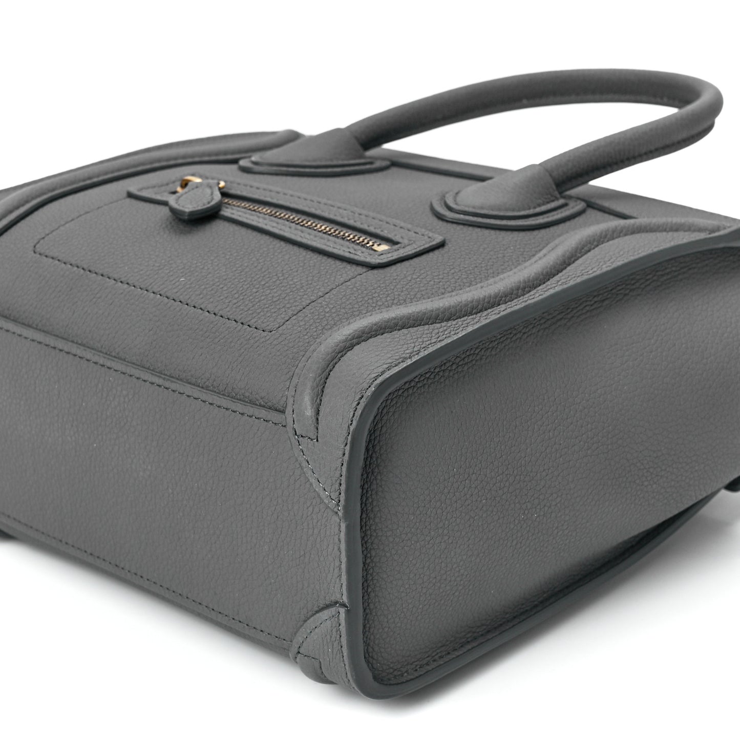 Drummed Calfskin Nano Luggage Kohl