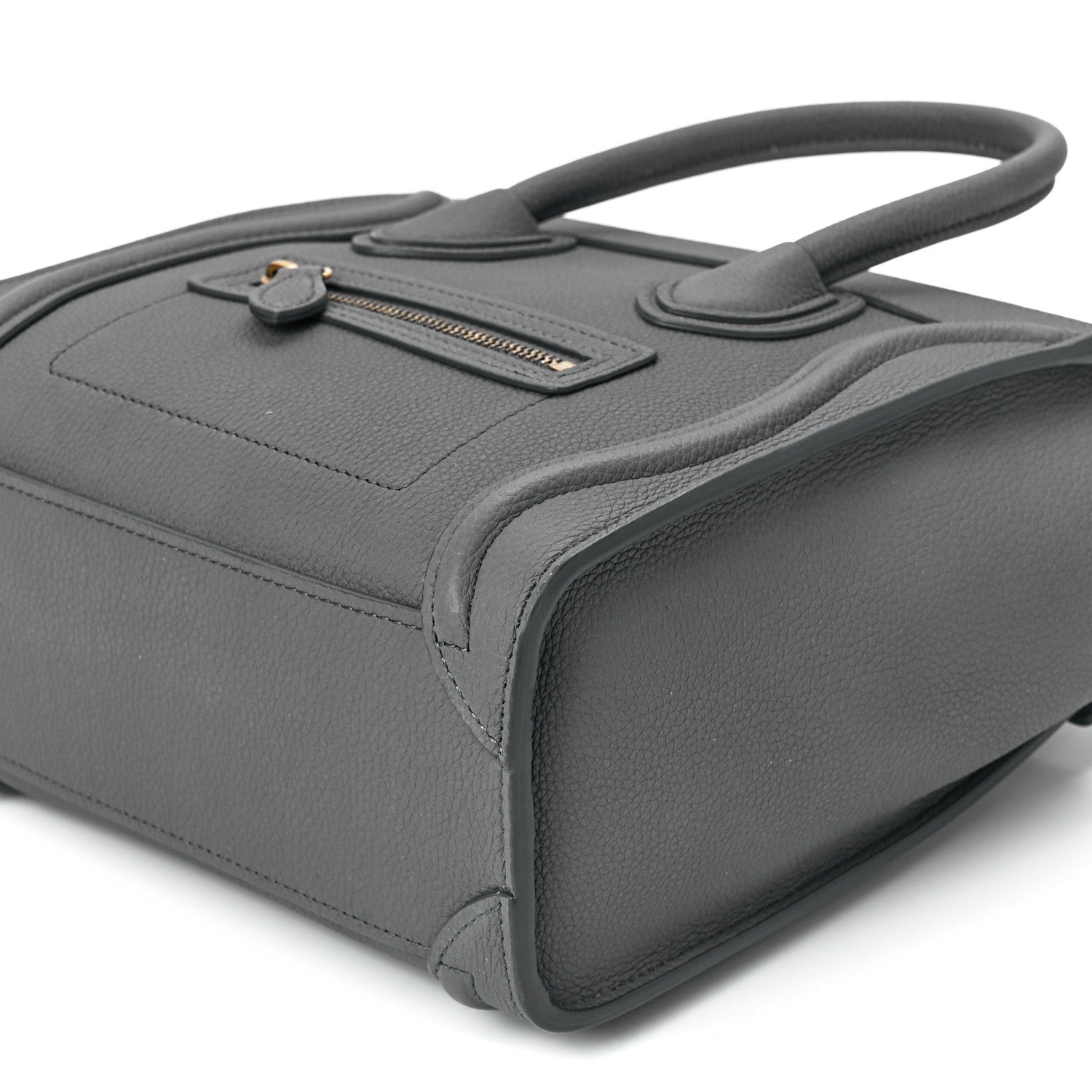 Celine Drummed Calfskin Nano Luggage Kohl 11 of 11