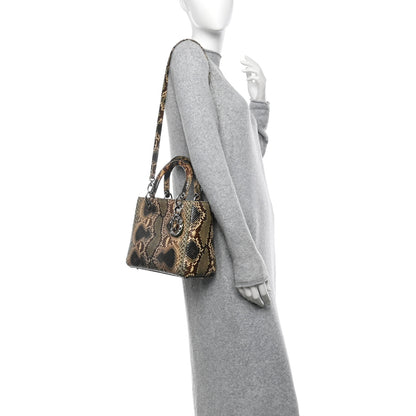 Christian Dior Snakeskin Medium Lady Dior Brown Multicolor 2 of 10