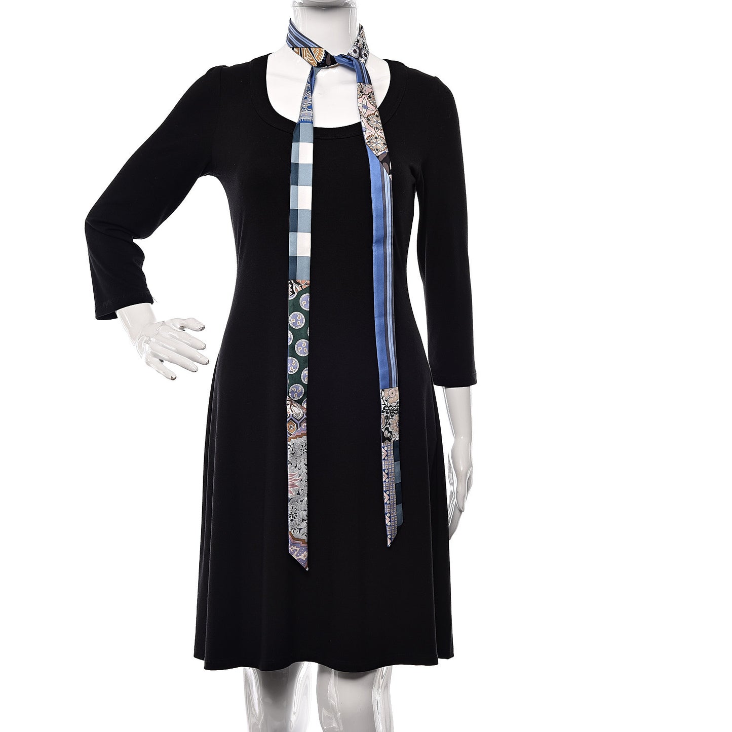 Silk L'art Du Sarasa Twillon Scarf Bleu Ciel Vert Lavande